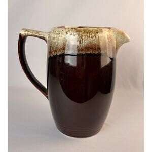 VTG PFALTZGRAFF GOURMET BROWN DRIP WATER POTTERY PITCHER USA #385 APPROX 7.5"